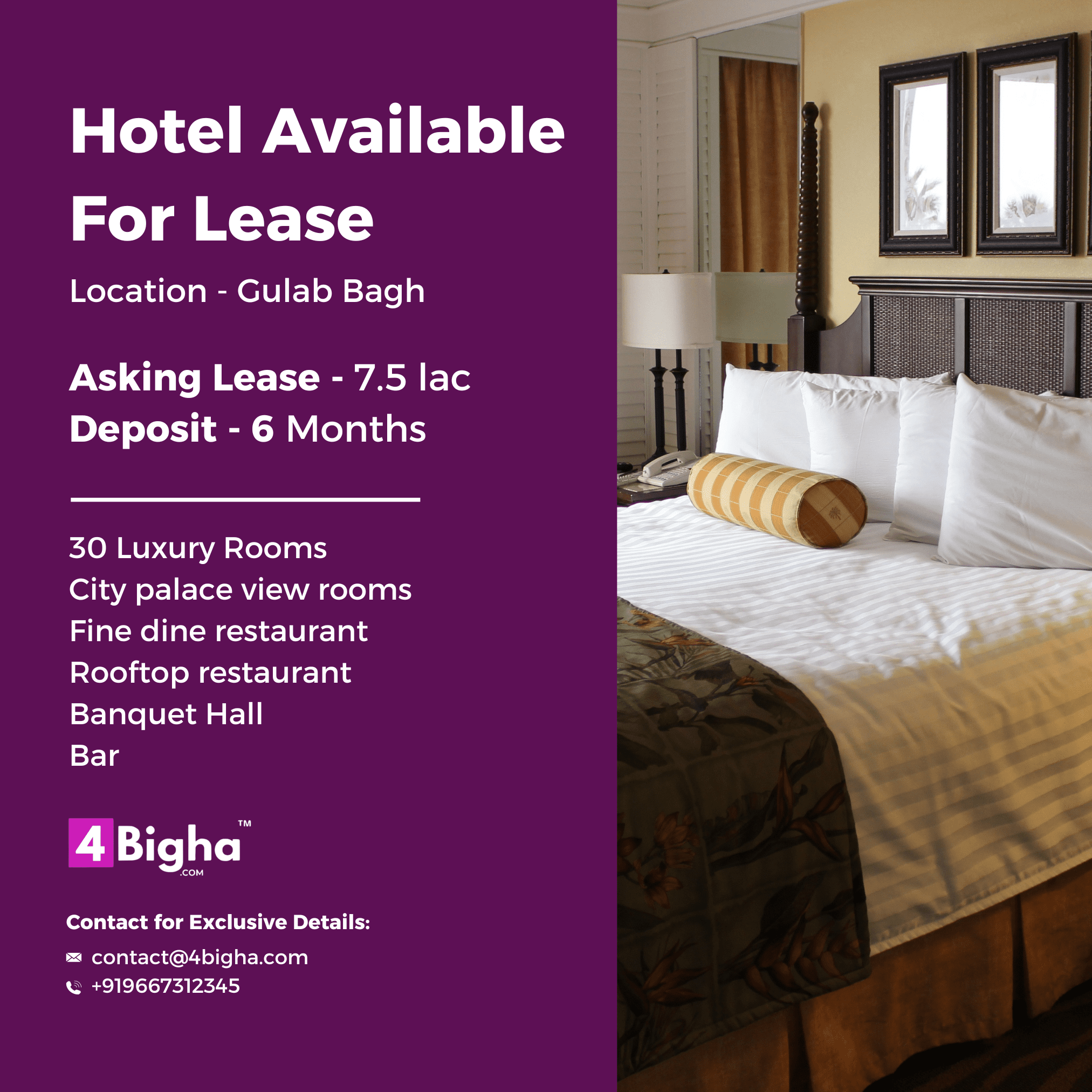 Luxury Resort for Lease in Udaipur